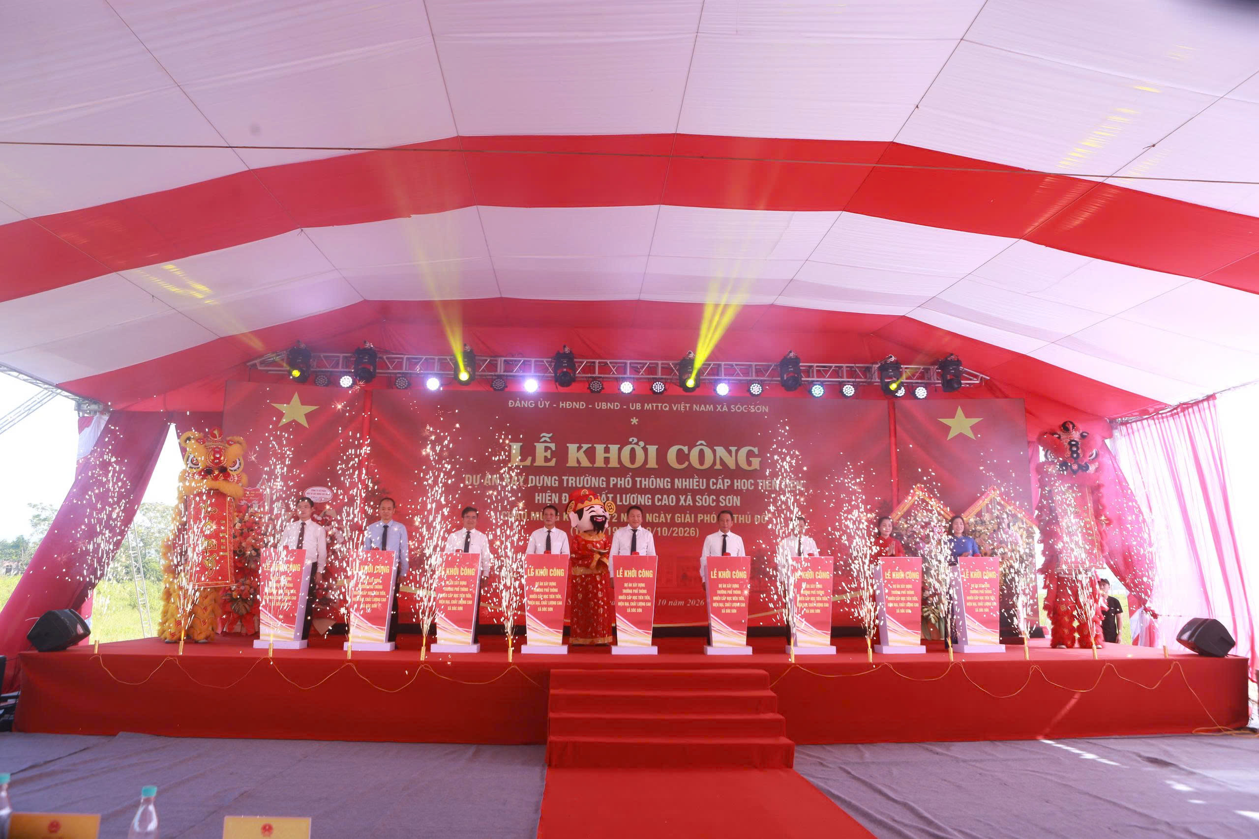 Sóc Sơn khởi công trường phổ thông nhiều cấp học tiên tiến, hiện đại, chất lượng cao